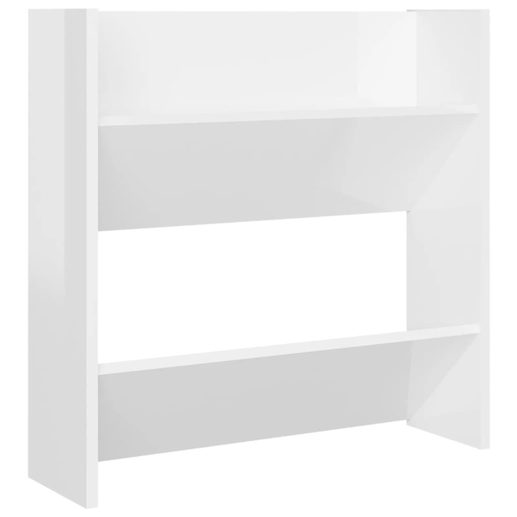 Scarpiere A Muro 4Pz 60X18X60Cm Legno Multistrato Bianco Lucido