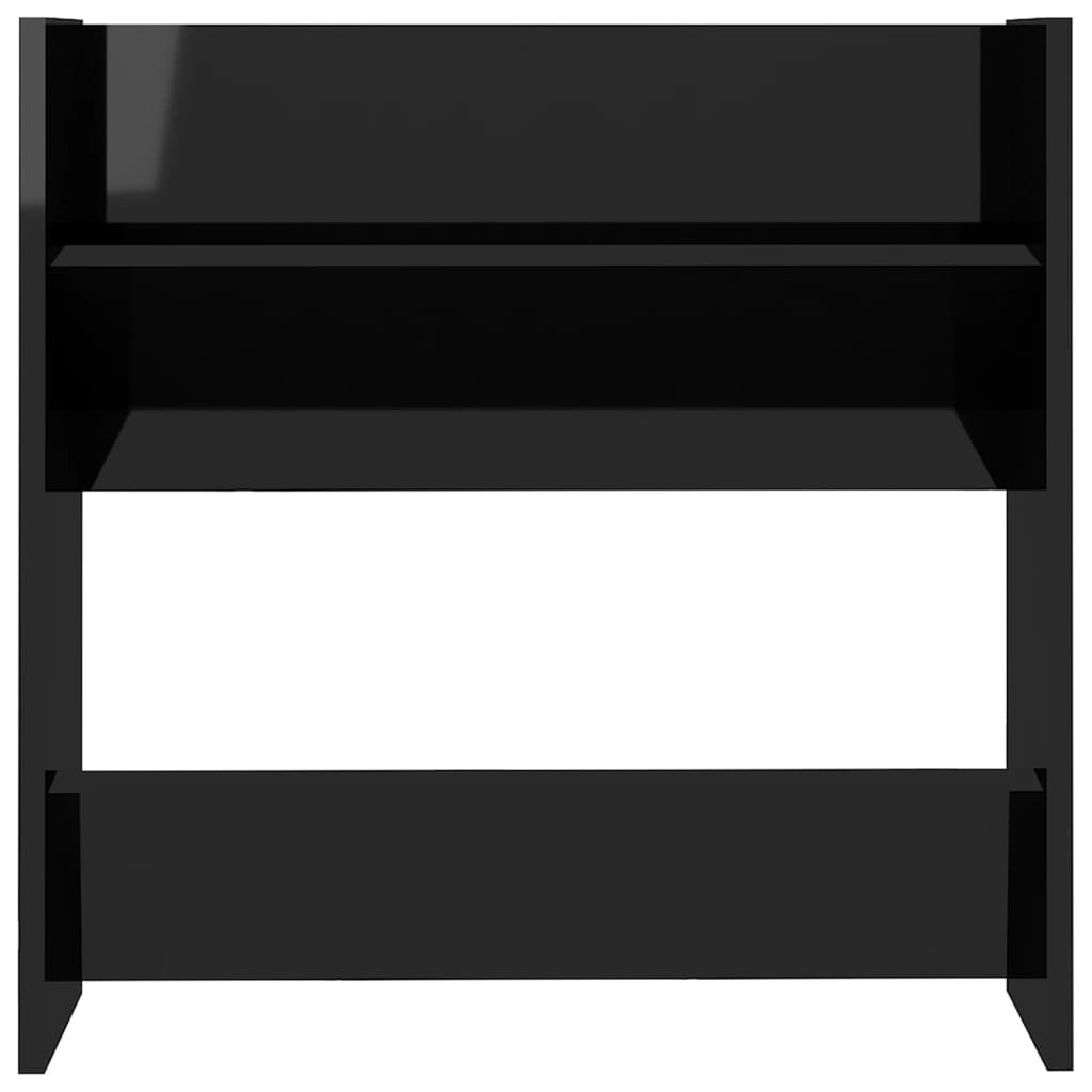 Scarpiera A Muro 60X18X In Legno Multistrato Nero Lucido