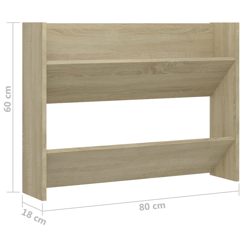 Scarpiera A Muro 80X18X In Legno Multistrato Rovere Sonoma