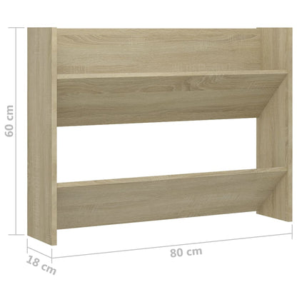 Scarpiera A Muro 80X18X In Legno Multistrato Rovere Sonoma