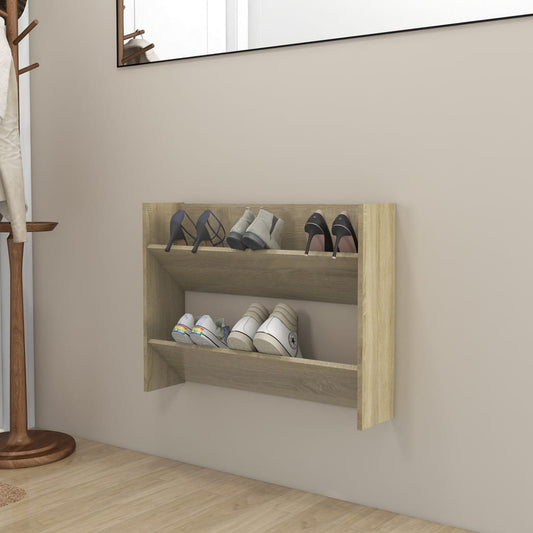 Scarpiera A Muro 80X18X In Legno Multistrato Rovere Sonoma