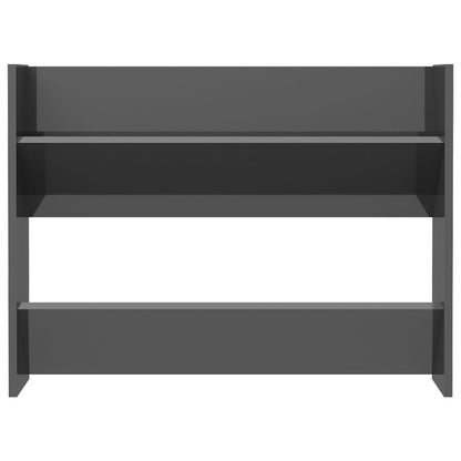 Scarpiere A Muro 2Pz 80X18X60Cm Legno Multistrato Grigio Lucido