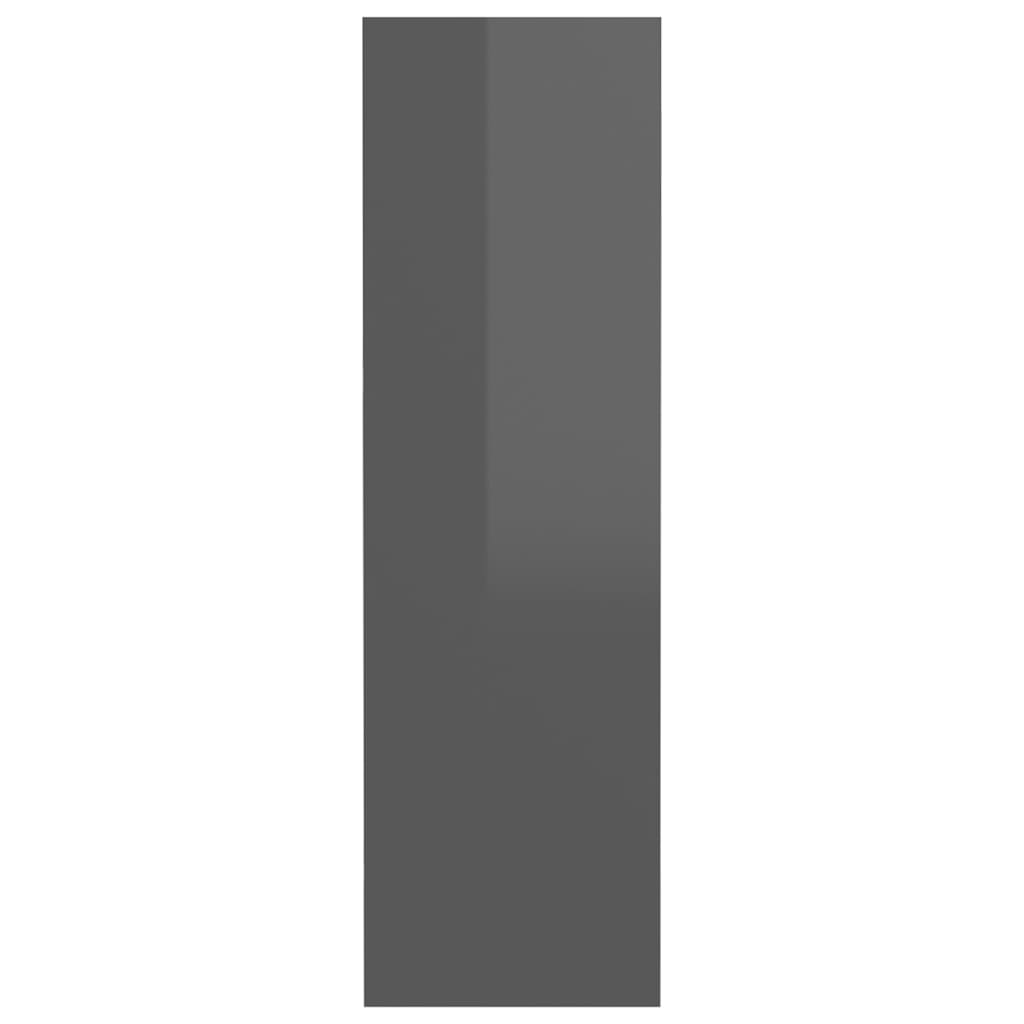 Scarpiere A Muro 2Pz 80X18X60Cm Legno Multistrato Grigio Lucido