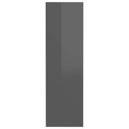 Scarpiere A Muro 2Pz 80X18X60Cm Legno Multistrato Grigio Lucido