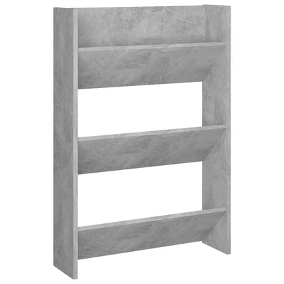 Scarpiera A Muro 60X18X90Cm In Legno Multistrato Grigio Cemento