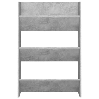 Scarpiera A Muro 60X18X90Cm In Legno Multistrato Grigio Cemento