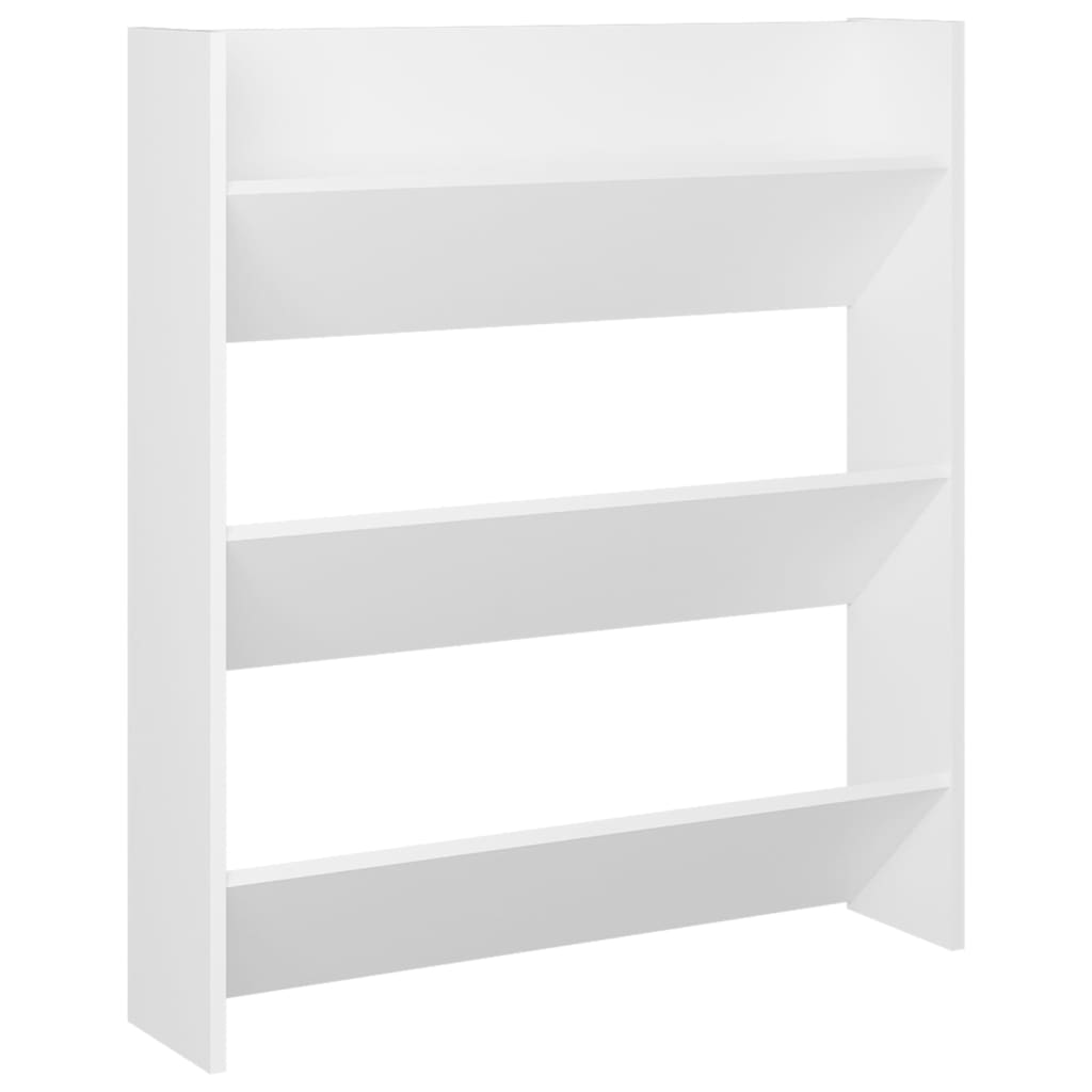 Scarpiera A Muro Bianca 80X18X In Legno Multistrato Bianco