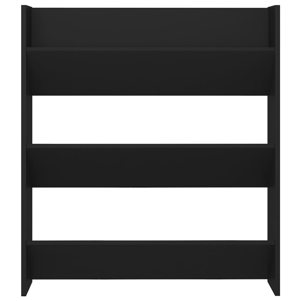 Scarpiera A Muro Nera 80X18X In Legno Multistrato Nero