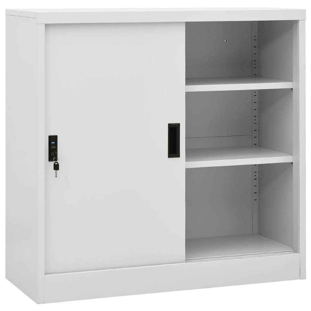 Armadio Per Ufficio Anta Scorrevole 90X40X90Cm Acciaio
