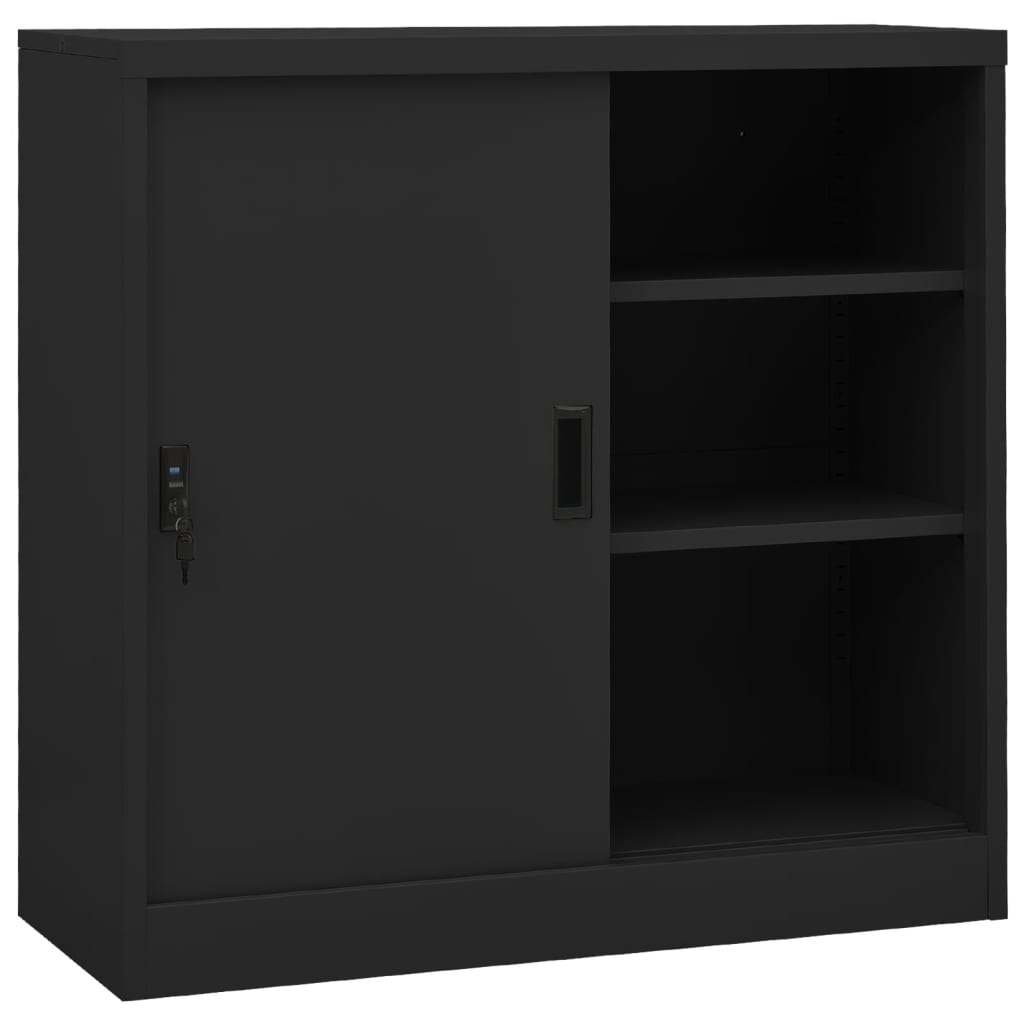 Armadio Per Ufficio Anta Scorrevole 90X40X90Cm Acciaio