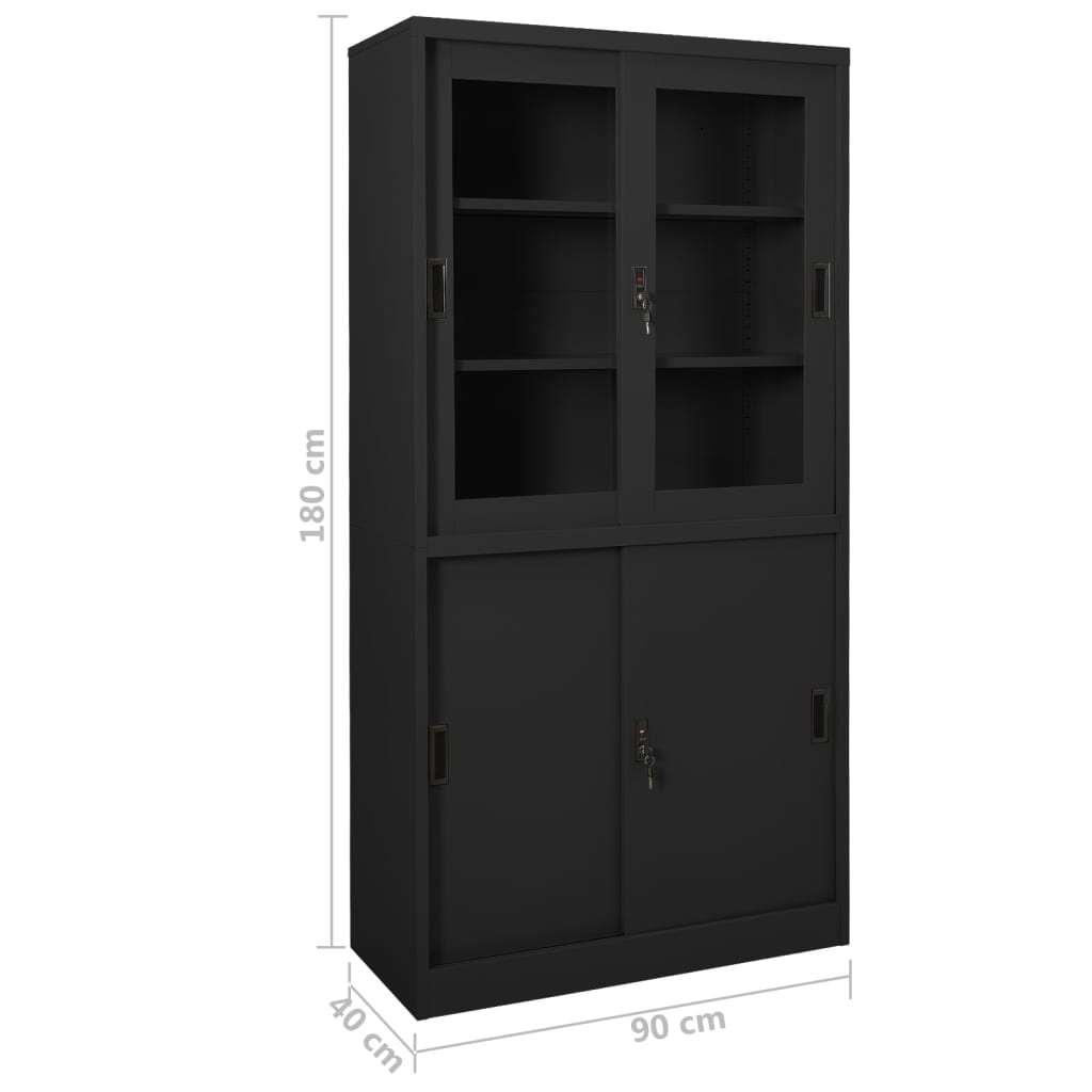Armadio Ufficio Anta Scorrevole 90X40X180 Cm Acciaio