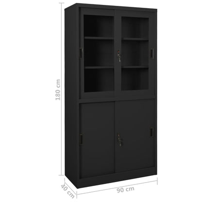 Armadio Ufficio Anta Scorrevole 90X40X180 Cm Acciaio
