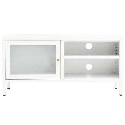Mobile Tv 90X30X44 Cm In Acciaio E Vetro