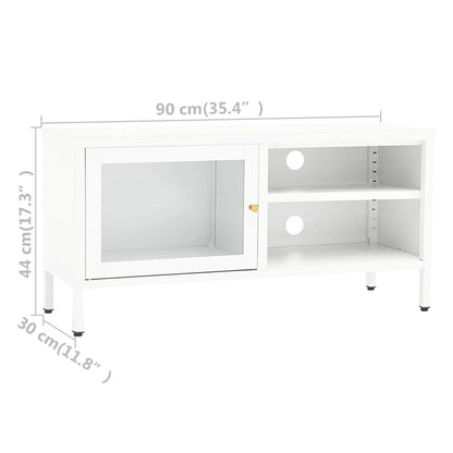 Mobile Tv 90X30X44 Cm In Acciaio E Vetro