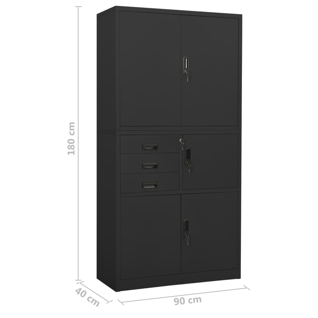 Armadio Per Ufficio 90X40X180 Cm In Acciaio