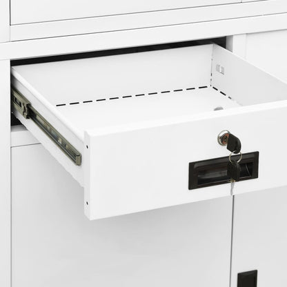 Armadio Per Ufficio 90X40X180 Cm In Acciaio E Vetro