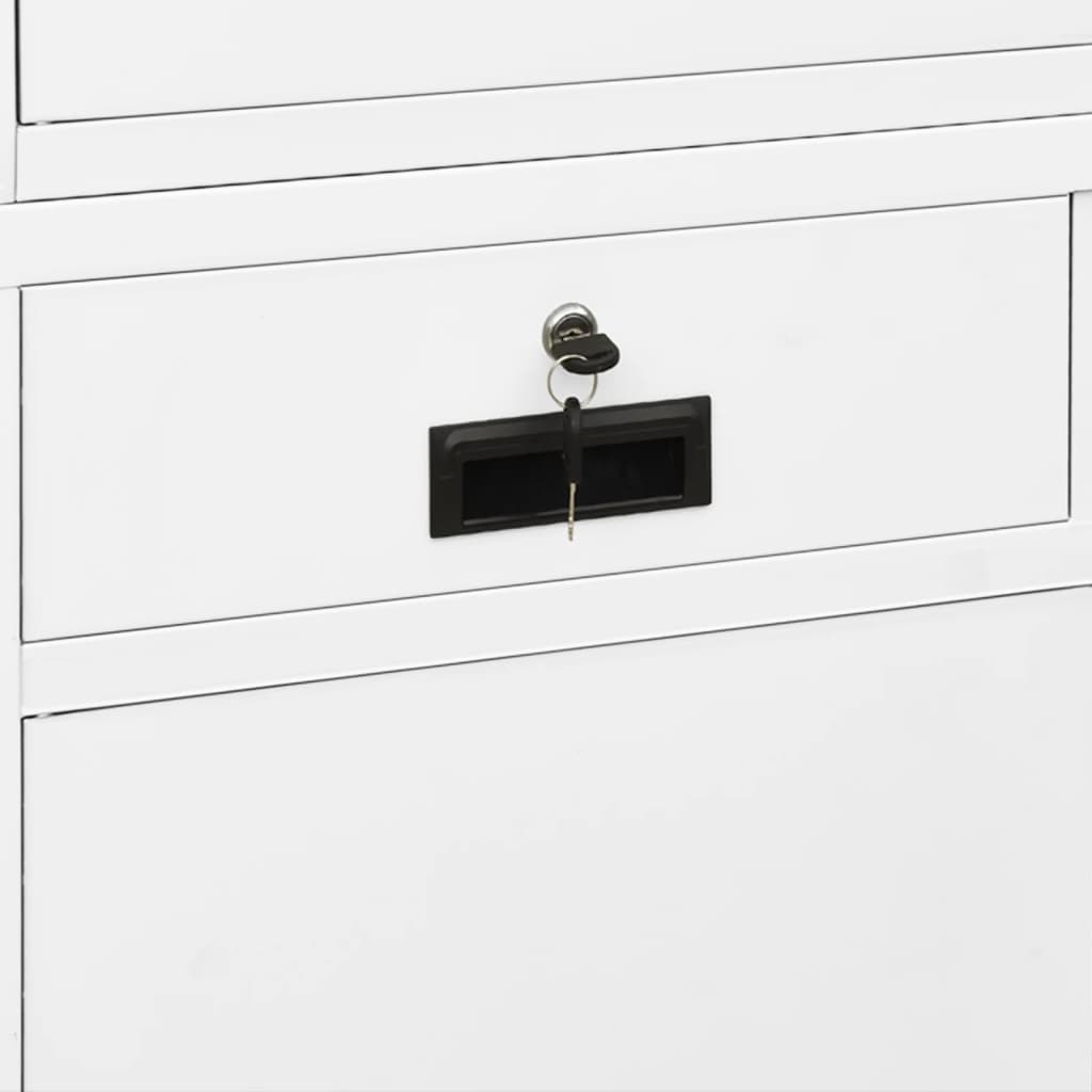 Armadio Per Ufficio 90X40X180 Cm In Acciaio E Vetro