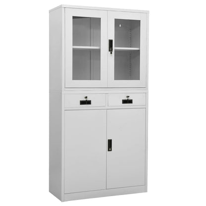 Armadio Per Ufficio 90X40X180 Cm In Acciaio E Vetro