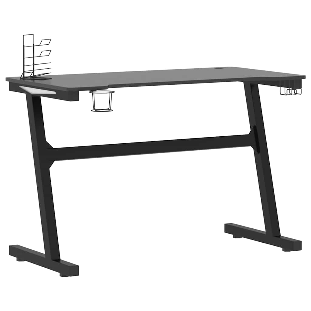 Scrivania Da Gaming Con Led E Gambe A Z Nera