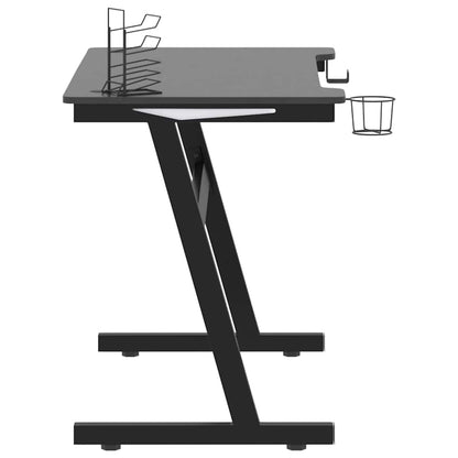 Scrivania Da Gaming Con Led E Gambe A Z Nera