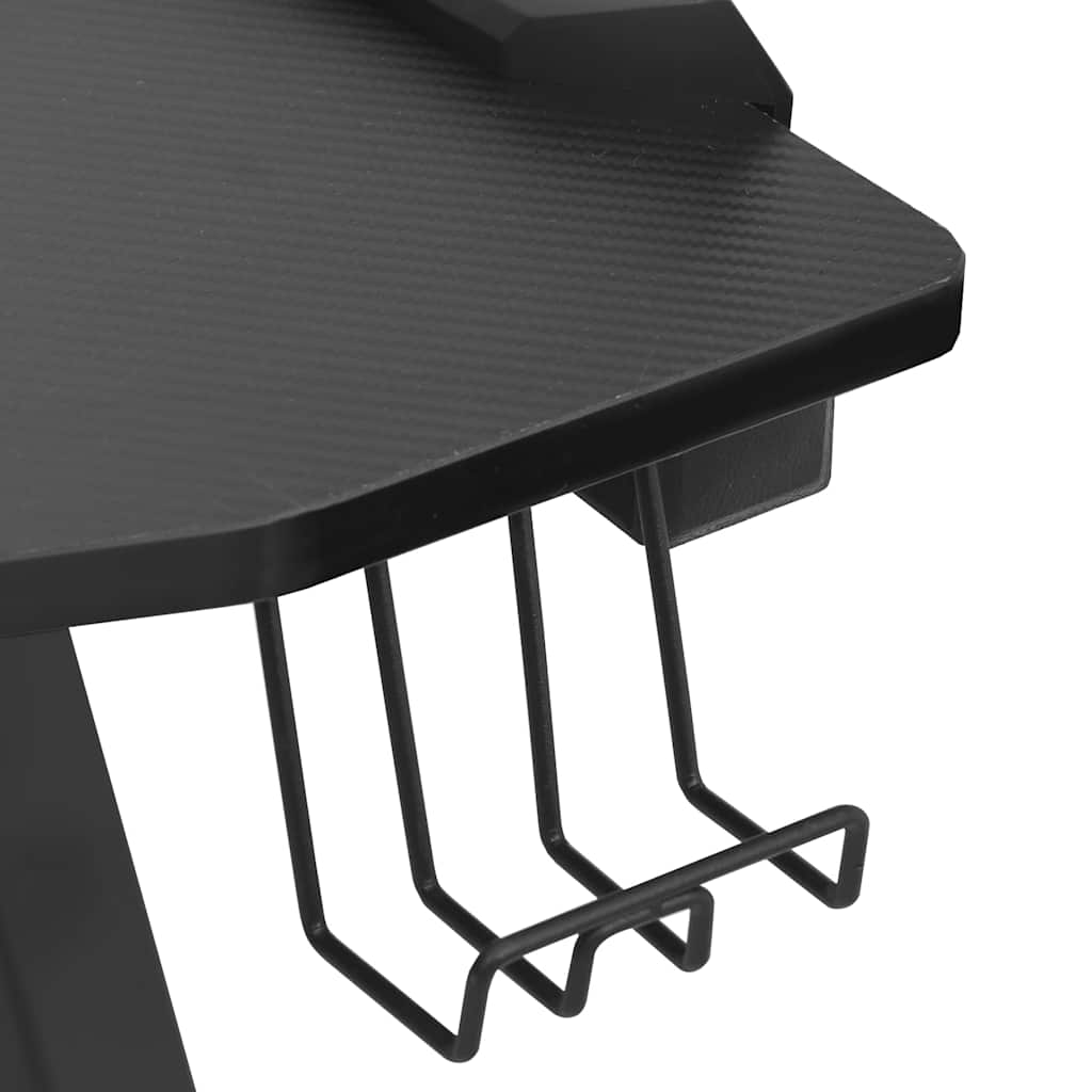 Scrivania Da Gaming Con Led E Gambe A Y Nera