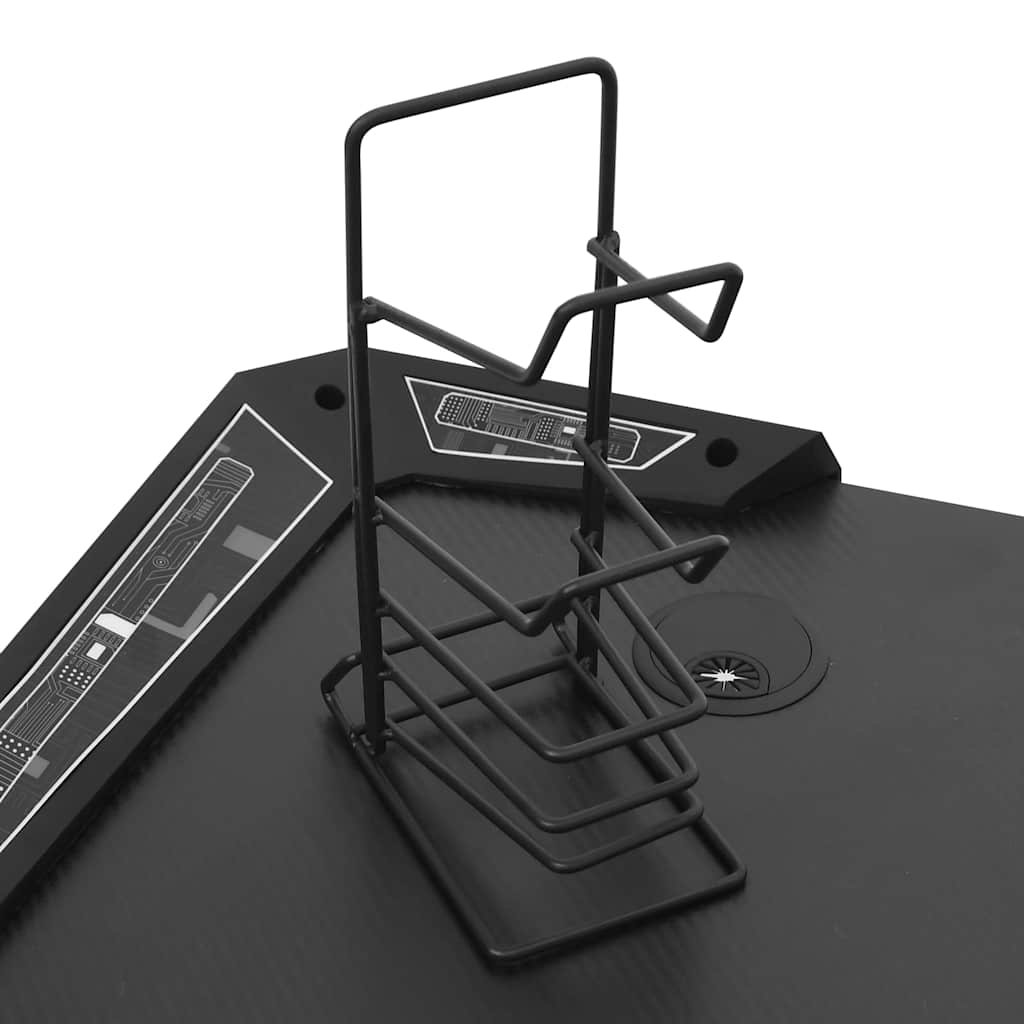 Scrivania Da Gaming Con Led E Gambe A Y Nera