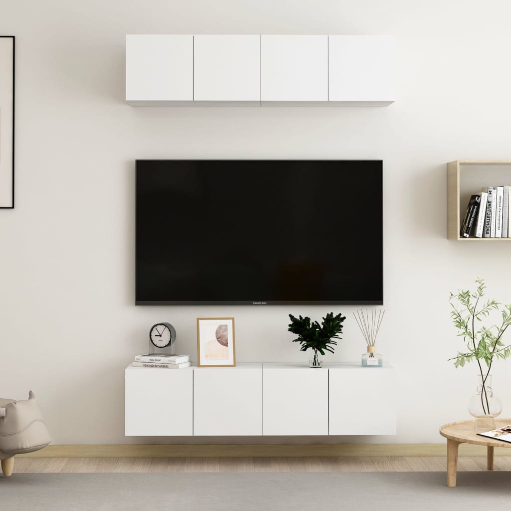 Mobili Tv A Parete 4 Pz In Legno Multistrato