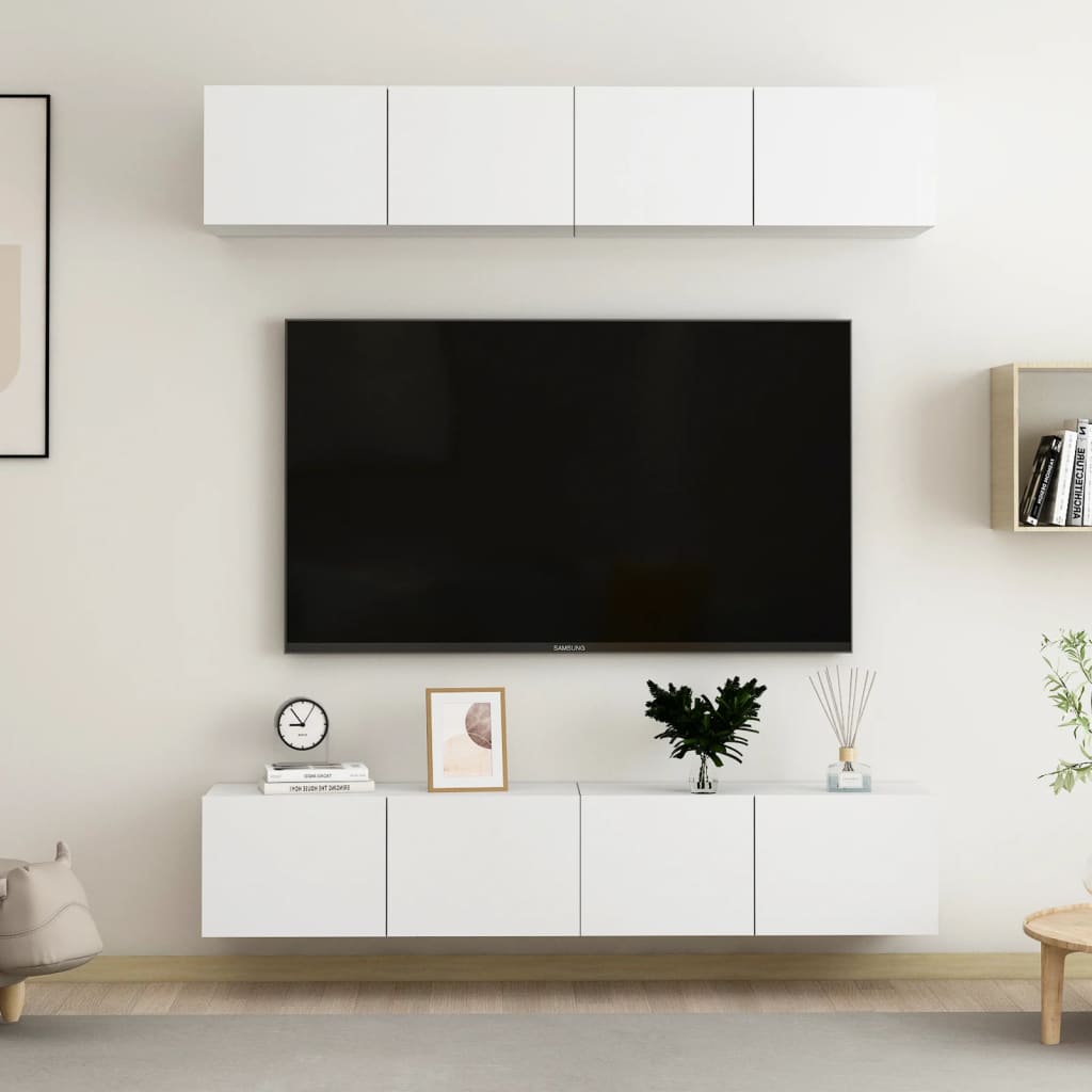 Mobili Tv A Parete 4 Pz In Legno Multistrato