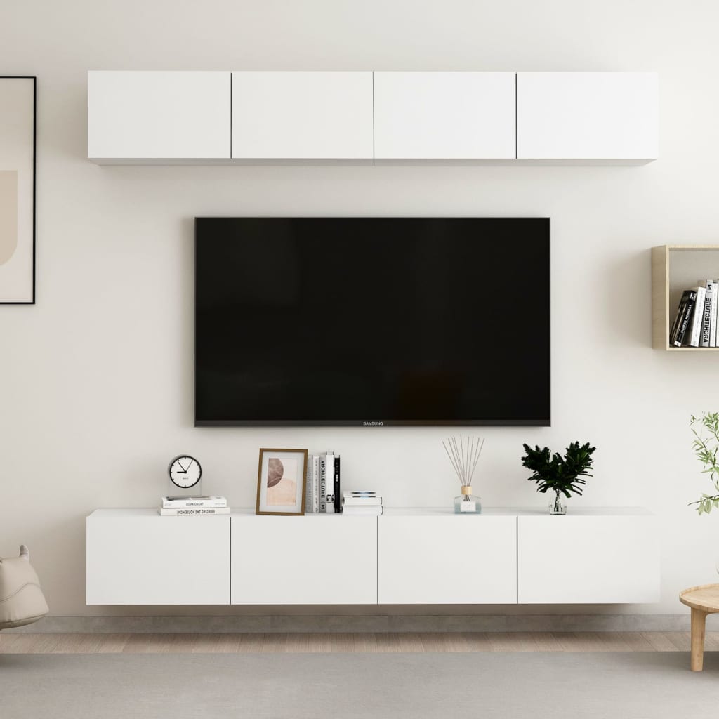 Mobili Tv A Parete 4 Pz In Legno Multistrato