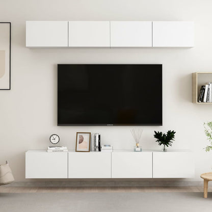Mobili Tv A Parete 4 Pz In Legno Multistrato