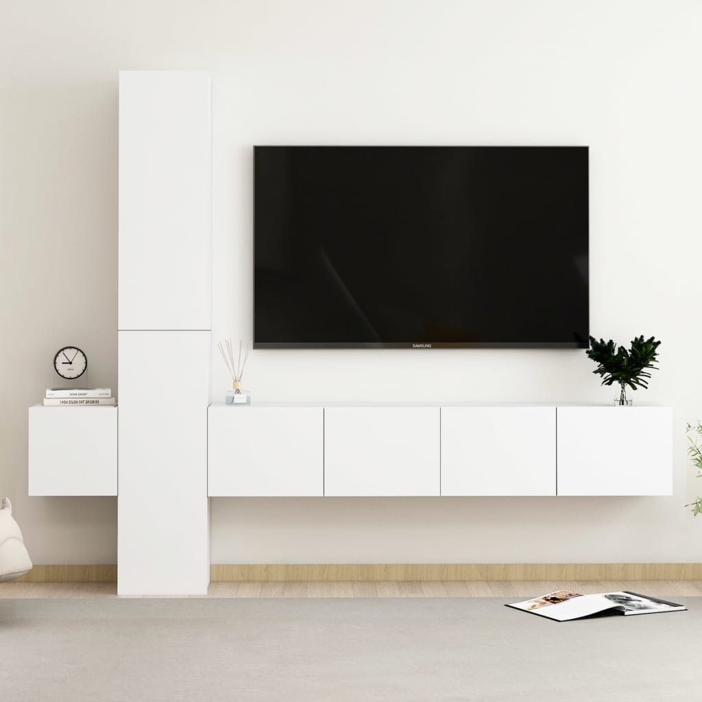 Set Di Mobili Porta Tv 3 Pz In Legno Multistrato