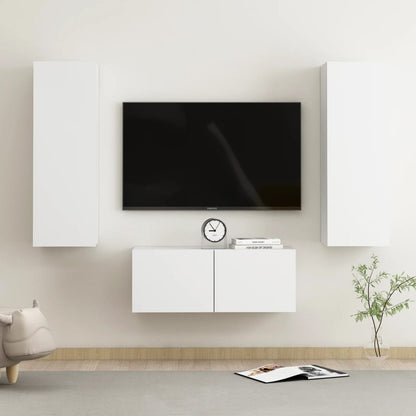 Set Mobili Porta Tv 3 Pz In Legno Multistrato