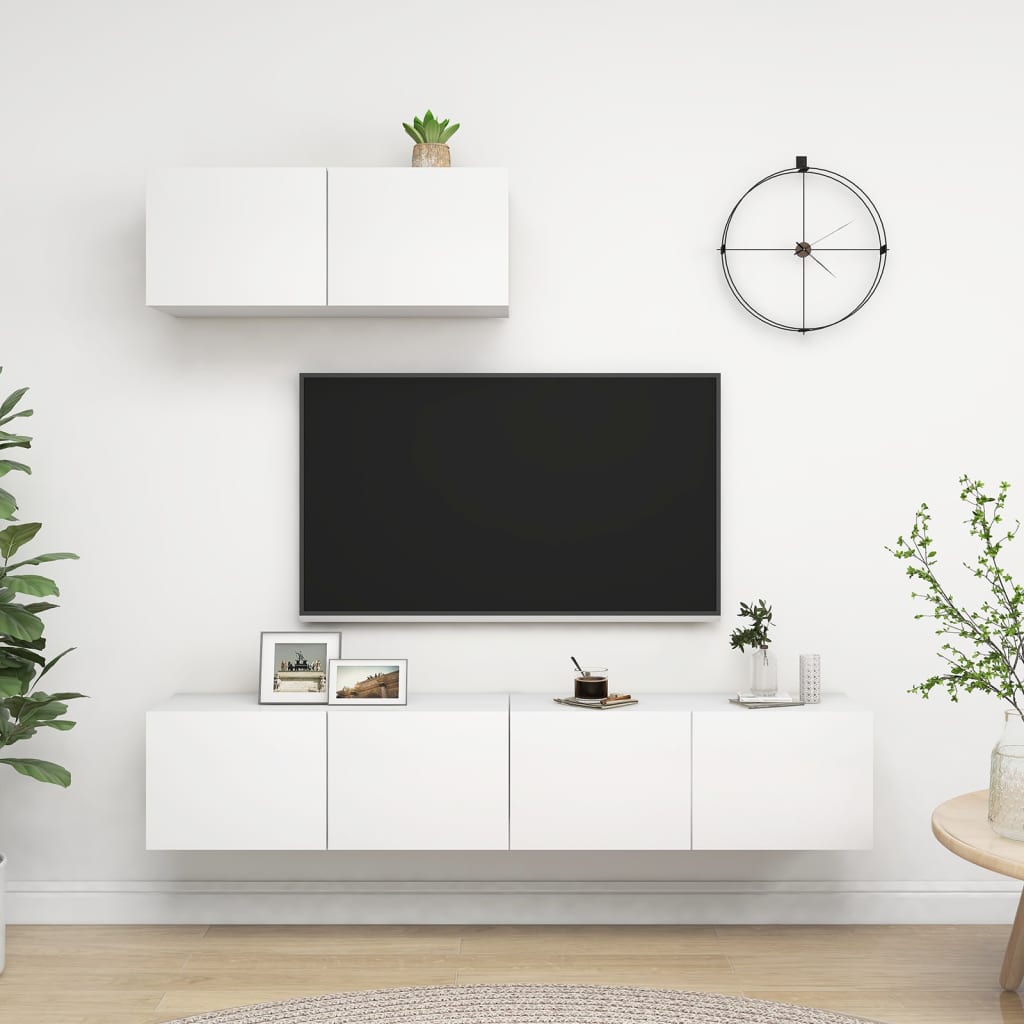 Mobili Tv A Parete 3 Pz 100X30X30 Cm In Truciolato