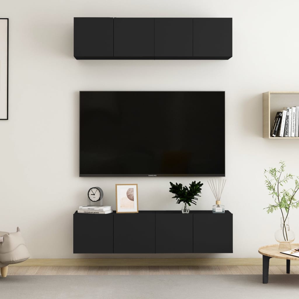 Mobili Tv A Parete 4 Pz In Legno Multistrato