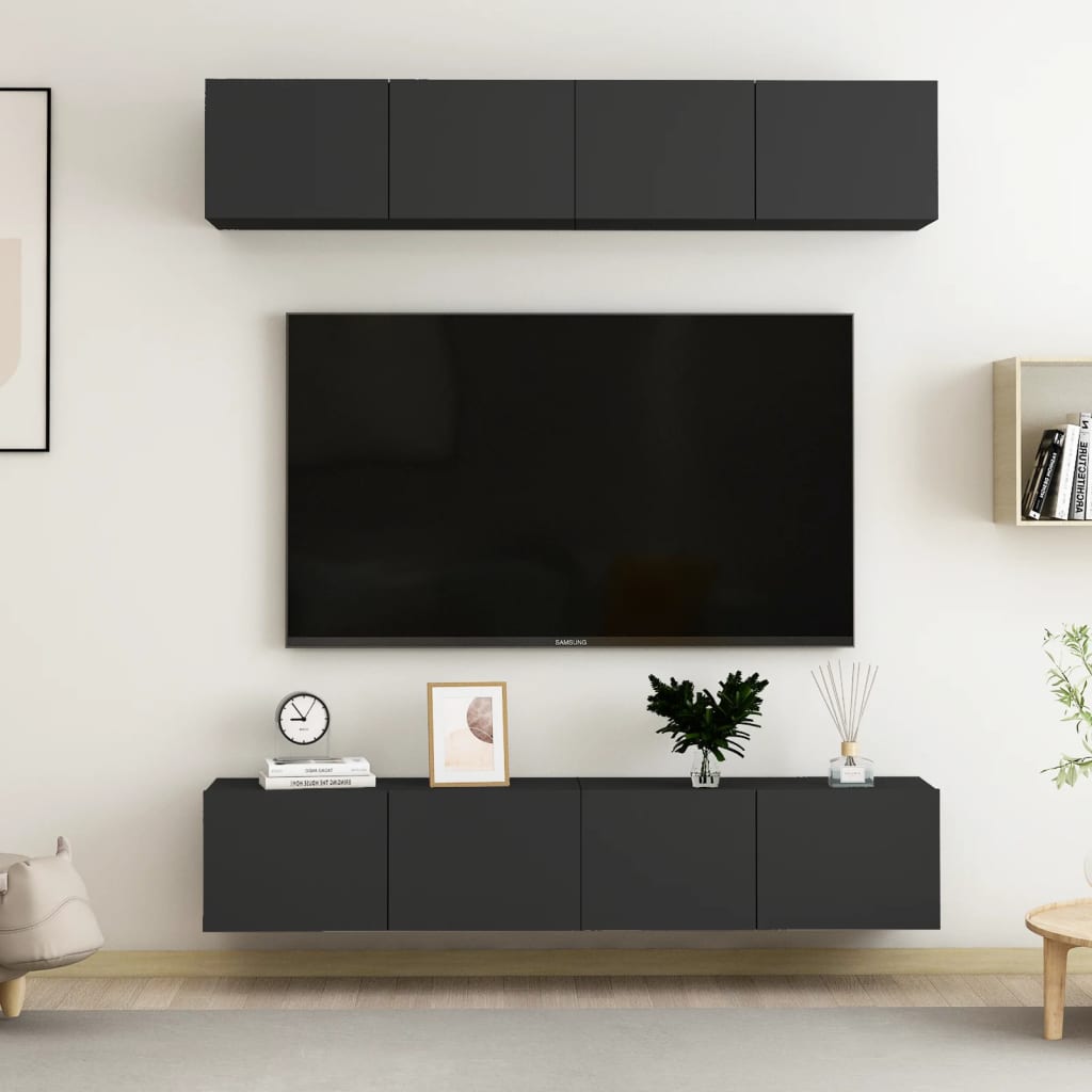 Mobili Tv A Parete 4 Pz In Legno Multistrato