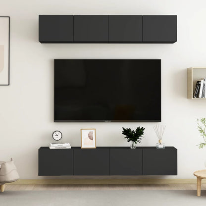 Mobili Tv A Parete 4 Pz In Legno Multistrato