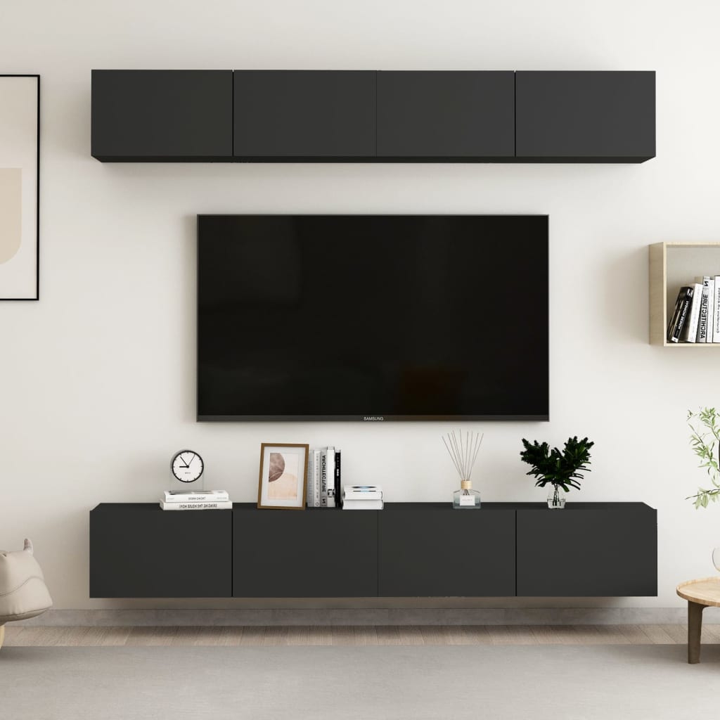 Mobili Tv A Parete 4 Pz In Legno Multistrato