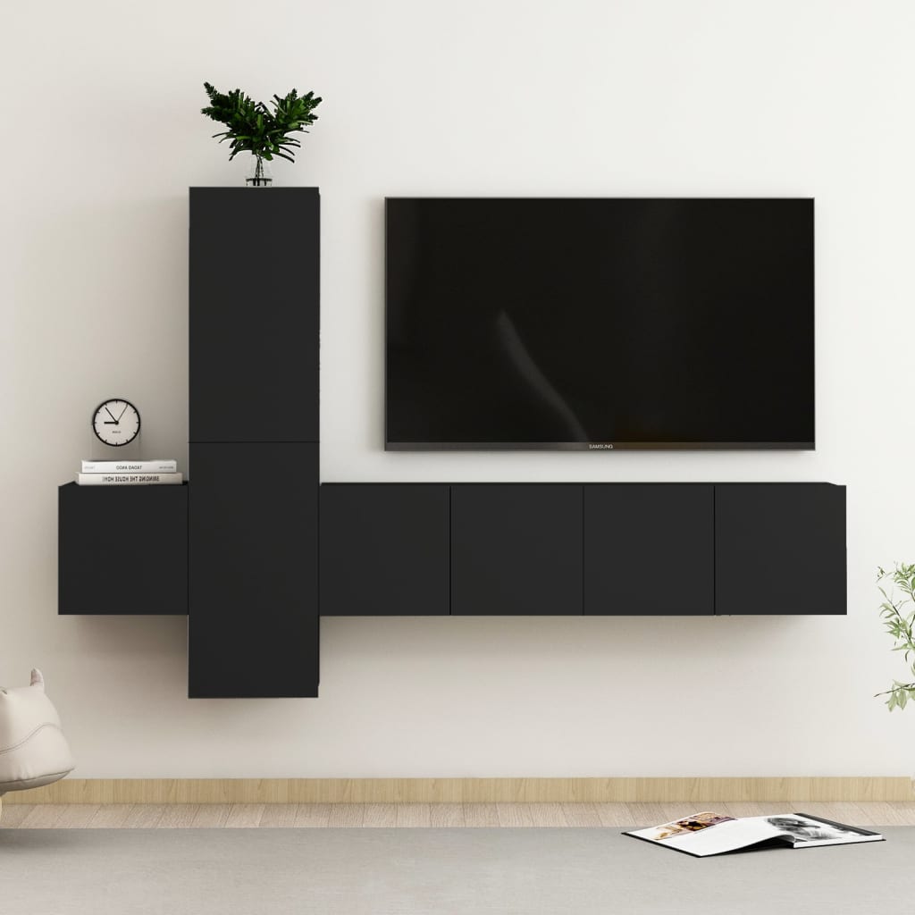 Set Di Mobili Porta Tv 3 Pz In Legno Multistrato