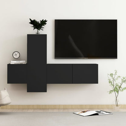 Set Di Mobili Porta Tv 3 Pz In Legno Multistrato