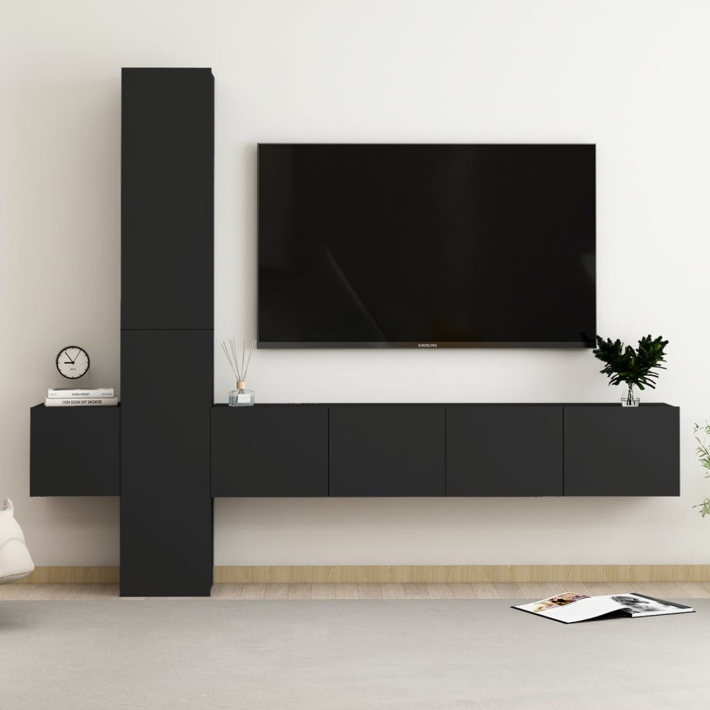 Set Di Mobili Porta Tv 3 Pz In Legno Multistrato