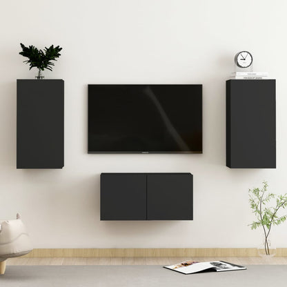 Set Mobili Porta Tv 3 Pz In Legno Multistrato
