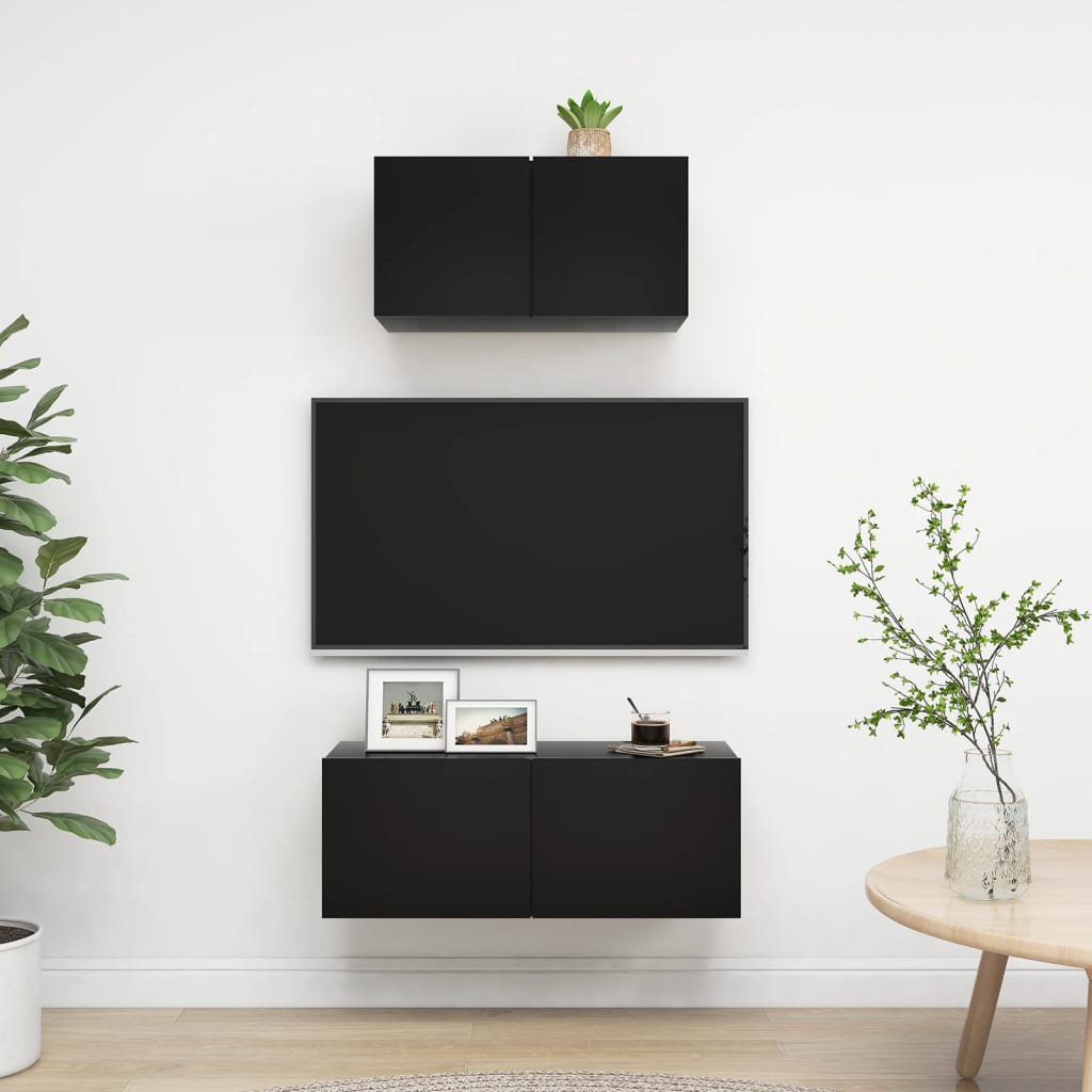 Mobili Tv A Parete 3 Pz 100X30X30 Cm In Truciolato