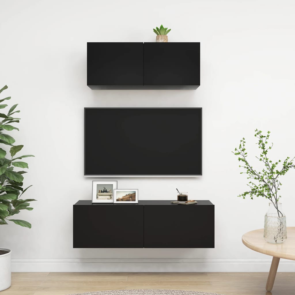 Mobili Tv A Parete 3 Pz 100X30X30 Cm In Truciolato