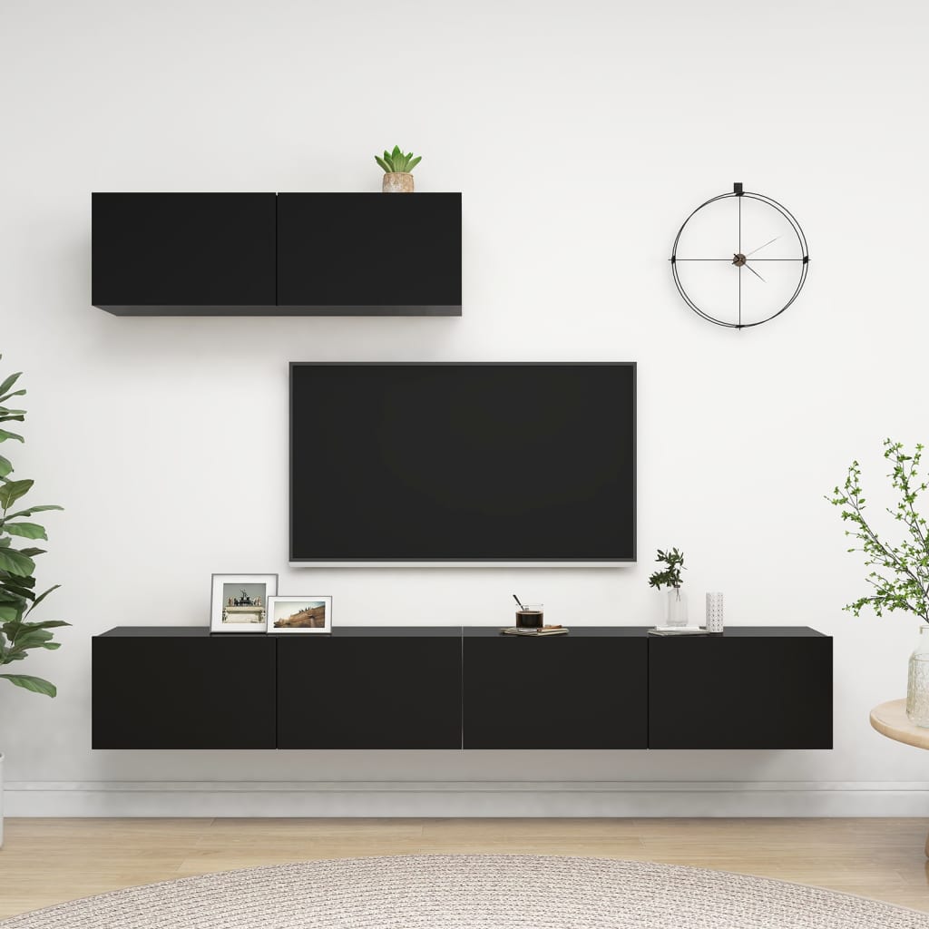 Mobili Tv A Parete 3 Pz 100X30X30 Cm In Truciolato