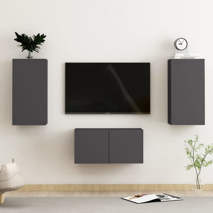Set Mobili Porta Tv 3 Pz In Legno Multistrato