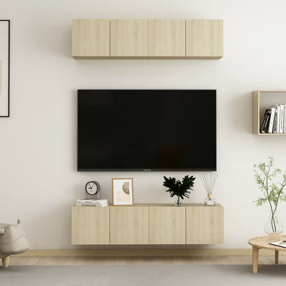 Mobili Tv A Parete 4 Pz In Legno Multistrato