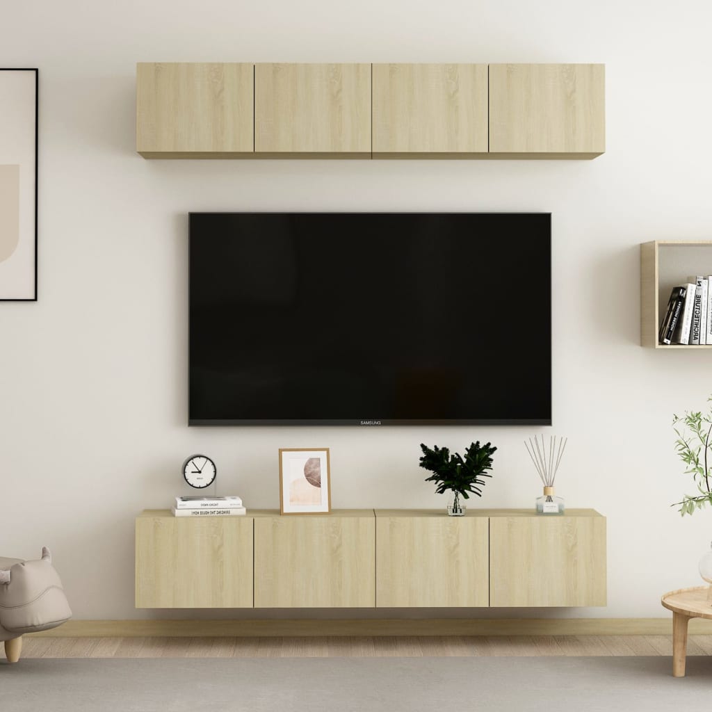 Mobili Tv A Parete 4 Pz In Legno Multistrato