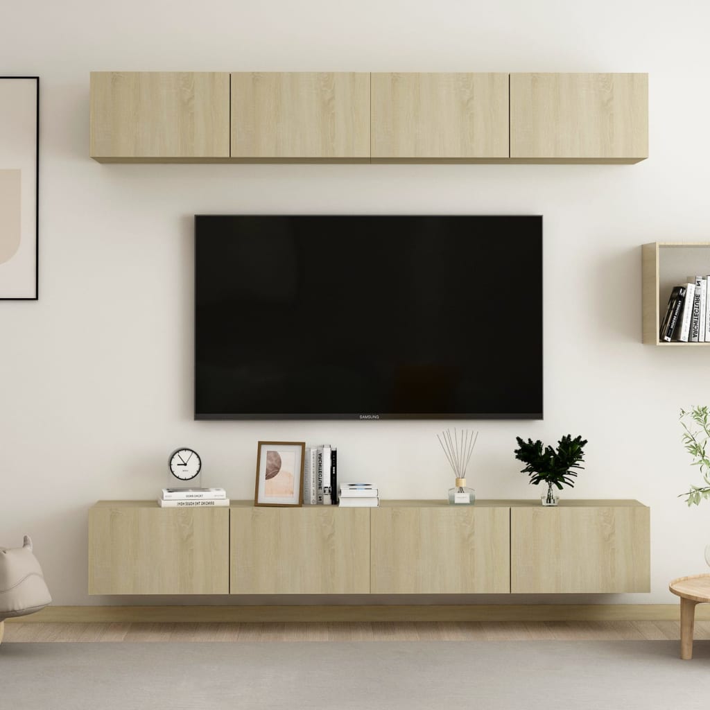 Mobili Tv A Parete 4 Pz In Legno Multistrato