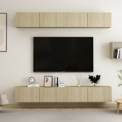 Mobili Tv A Parete 4 Pz In Legno Multistrato