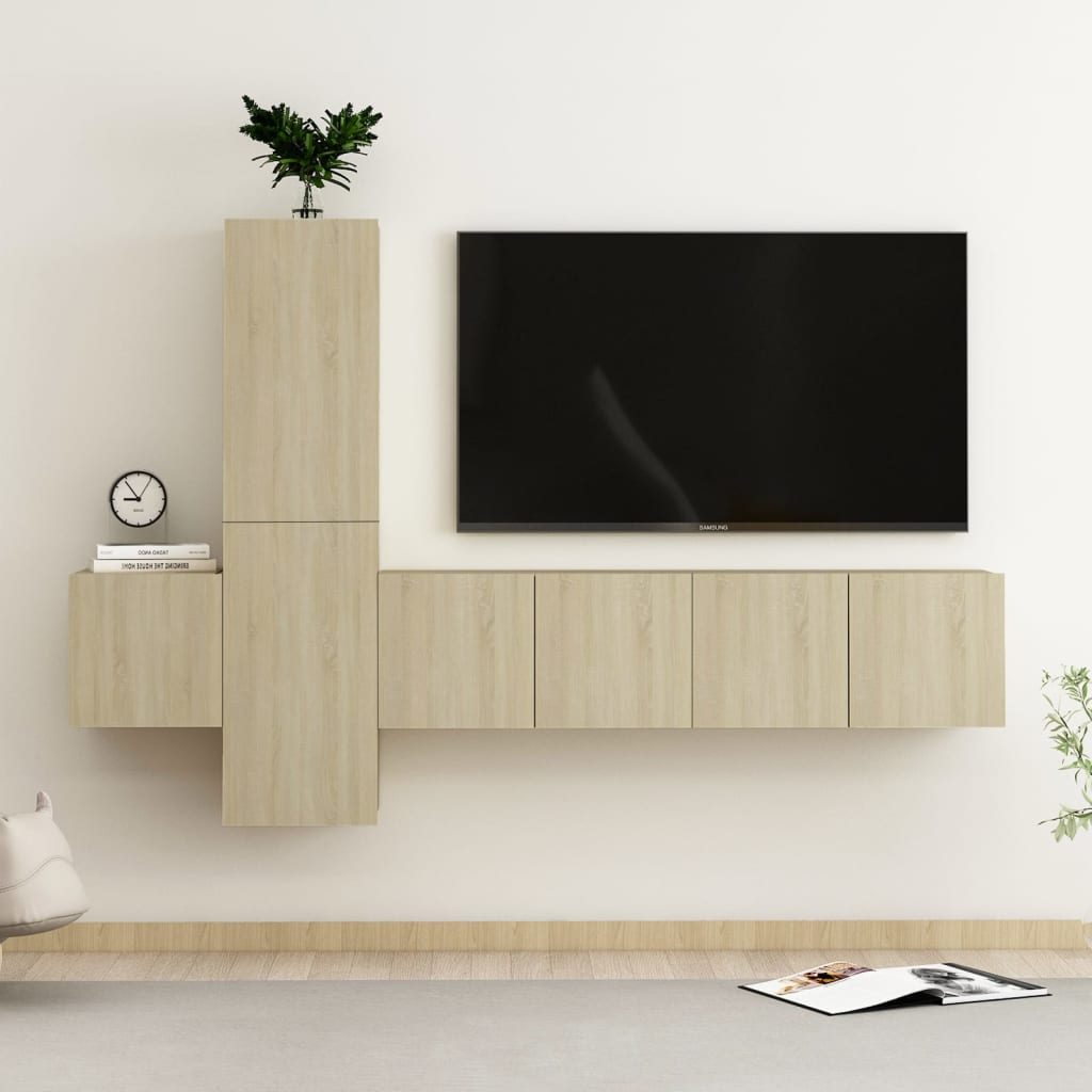 Set Di Mobili Porta Tv 3 Pz In Legno Multistrato